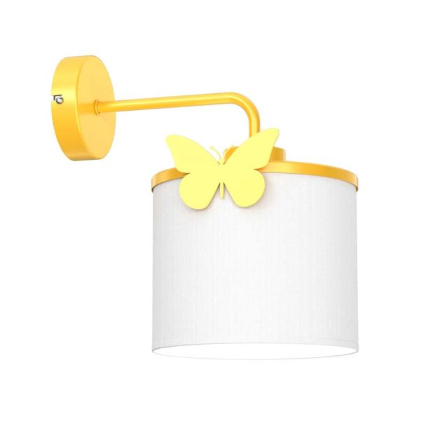 LUMINEX 9413 kinkiet Sweet Butterfly yellow, shade dia 180/h 150 white 1xE27