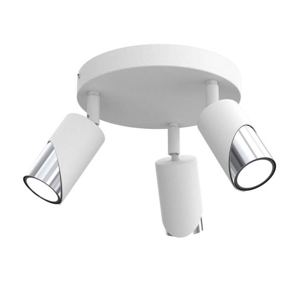 LUMINEX 9660 spot Shift plate dia 200, white/chrome 3xGU10