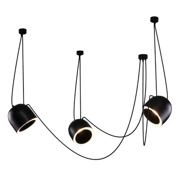 ANTIGO Lampa wisząca DOBO 3 - Czarna 9037