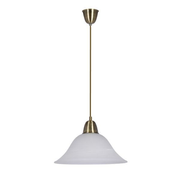 CANDELLUX 31-24978 RUBI LAMPA WISZĄCA PATYNOWY 1X60W E27 KLOSZ BIAŁY ALABASTROWY
