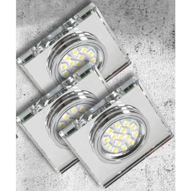 CANDELLUX 99-48325 ZESTAW TRZECH OPRAW SS-13 CH/WH  BEZBARWNY  3X50W GU10 BEZ ŻARÓWKI