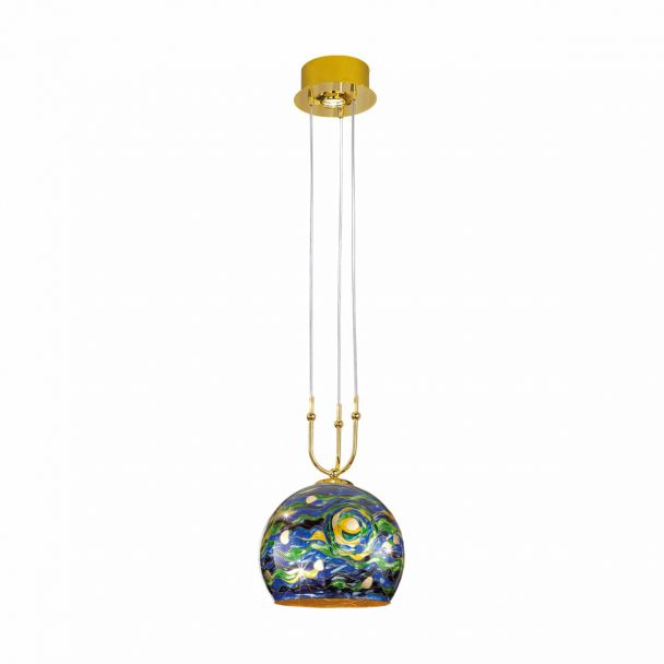 KOLARZ 0392.31+1L.3.AQ.BG LUNA lampa wisząca złoto 24K