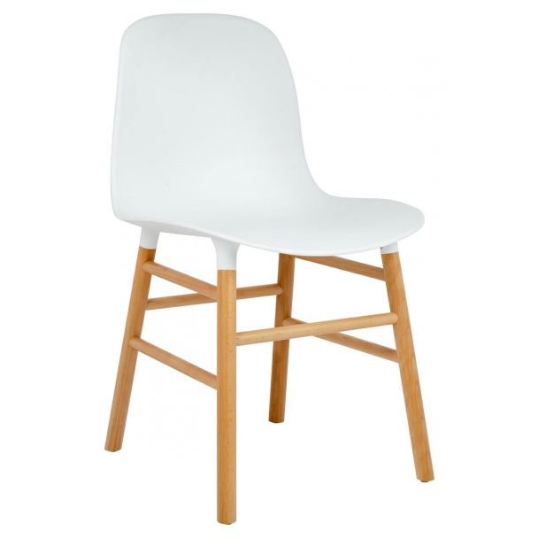 King Home DC-1662 Krzesło IKAR białe - polipropylen, drewno bukowe