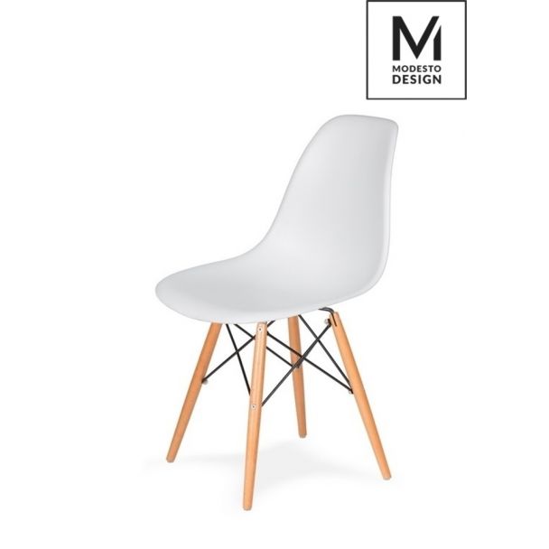 Modesto Design C1021B.WHITE MODESTO krzesło DSW białe - podstawa bukowa