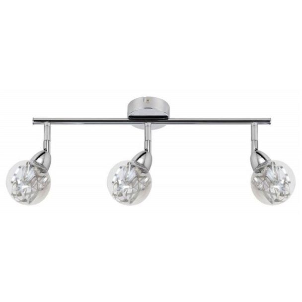 CANDELLUX 93-67647 BOLO LISTWA 3X6W LED SMD GŁÓWKA OKRĄGŁA 1E Z PRZEGUBEM KLOSZ WYMIENNY KD SYSTEM CHROM/BEZBARWNY