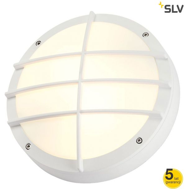 SLV 229081 BULAN GRID lampa ścienna, okrągła, biały, E27, max. 2x 25W PC z pokrywą - SUPER PROMOCJA