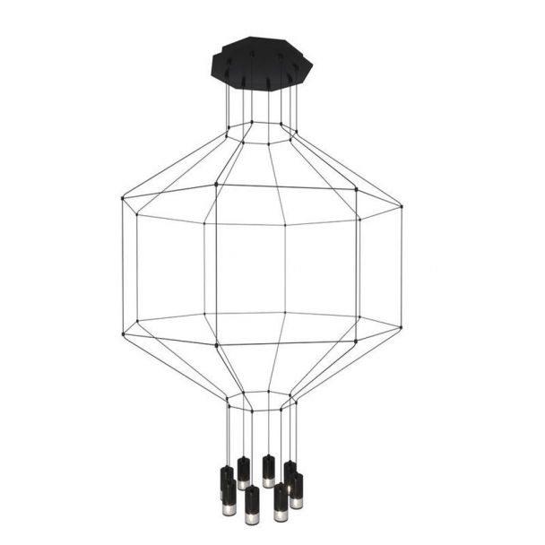 Step into Design XT080-8P Lampa wisząca LINEA-8 czarna 80 cm