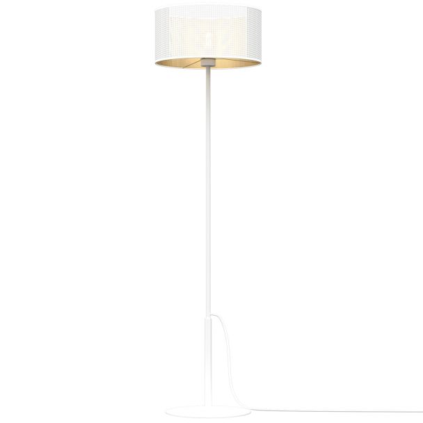 LUMINEX 5272 oprawa przenośna Loft shade lampa podłogowa biały złoty