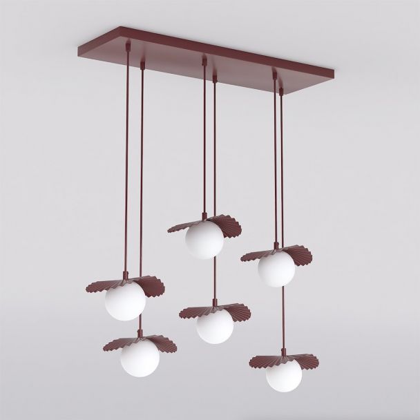 EMIBIG 1761/6 FLORA 6 BURGUNDY OPAL Lampa wisząca