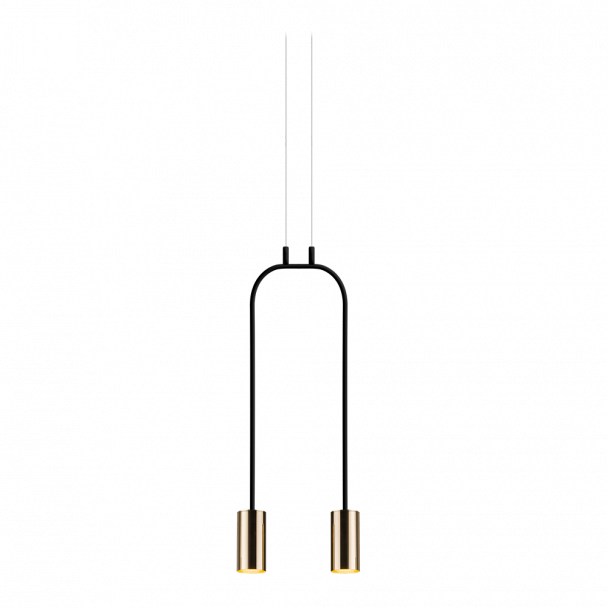 AMPLEX 8843 VAI LAMPA WISZĄCA DŁUGA 2 PŁ. (black/gloss brass)
