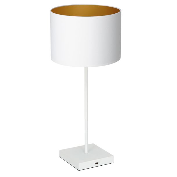 LUMINEX 907 oprawa przenośna Table lamp USB lampa stołowa biały
