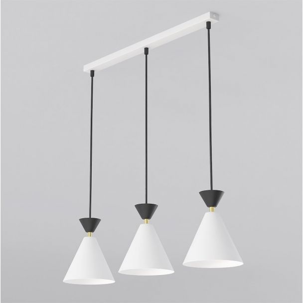 EMIBIG 1743/3 KLEVER 3 WHITE BLACK Lampa wisząca
