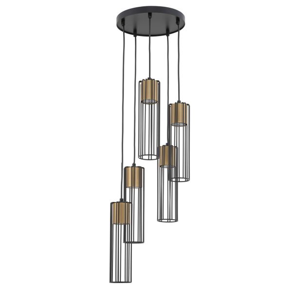 SIGMA 33461 FOBIA 5 lampa wisząca koło czarny/złoty