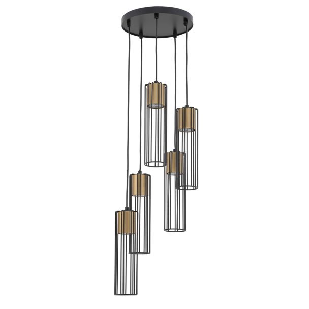 SIGMA 33461 FOBIA 5 lampa wisząca koło czarny/złoty