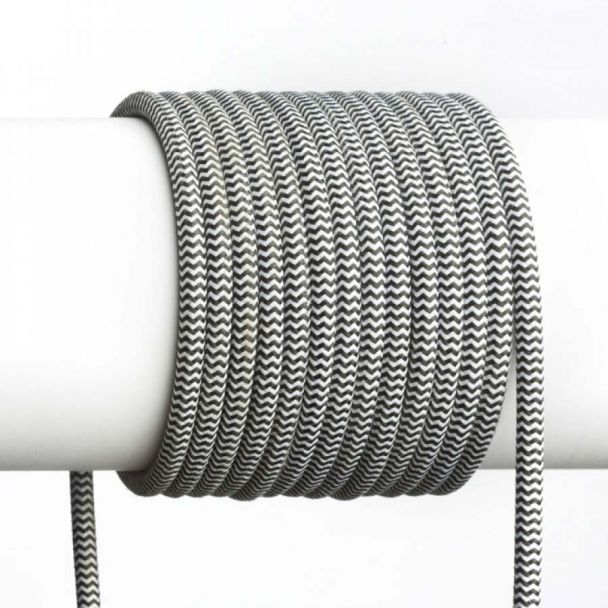 RENDL R12216 FIT kabel tekstylny 3x0,75 1bm czarna/biała
