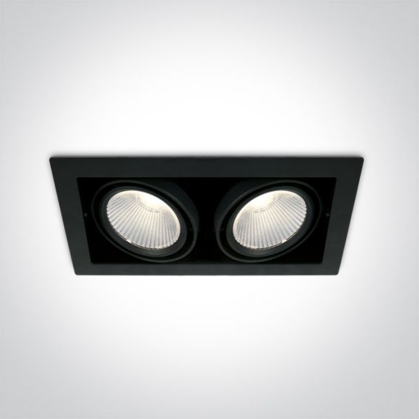 ONE LIGHT 51230/B/C Piges 2 czarny wpuszczany downlight COB LED 4000K 2x30W