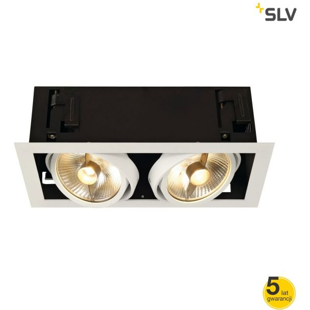 SLV 115551 KADUX 2 ES111 lampa typu downlight, kwadrat, biała matowa, maks. 2x50W
