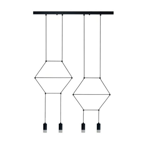 Step into design XT068-4P Lampa wisząca LINEA-4 LONG czarna 70 cm