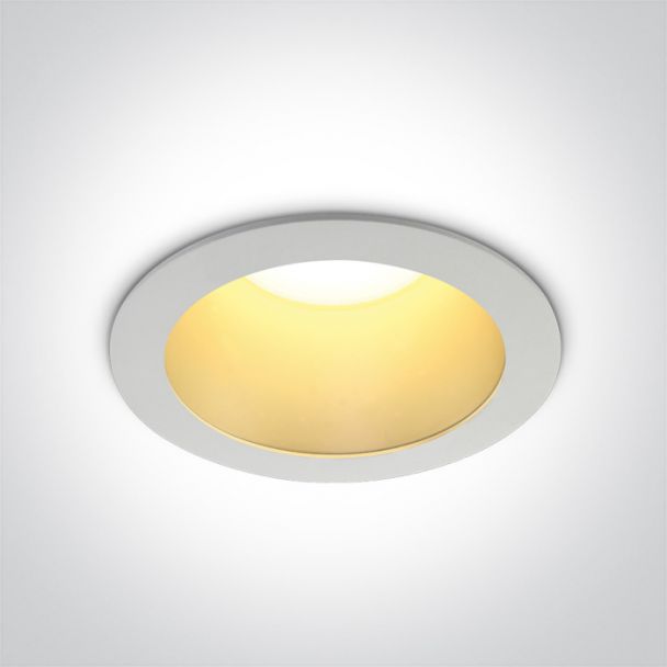 ONE LIGHT 10130ED/W/BS/W Sarola 3 biały wpuszczany downlight z mosiężnym odbłyśnikiem COB LED 3000K 30W