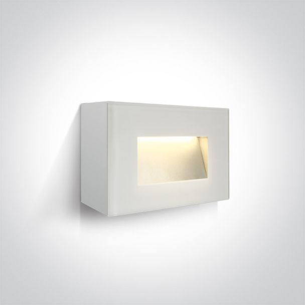 ONE LIGHT 67076/W/W Koftra szklana biała lampa ścienna SMD LED 3000K 4W IP65 AC LED