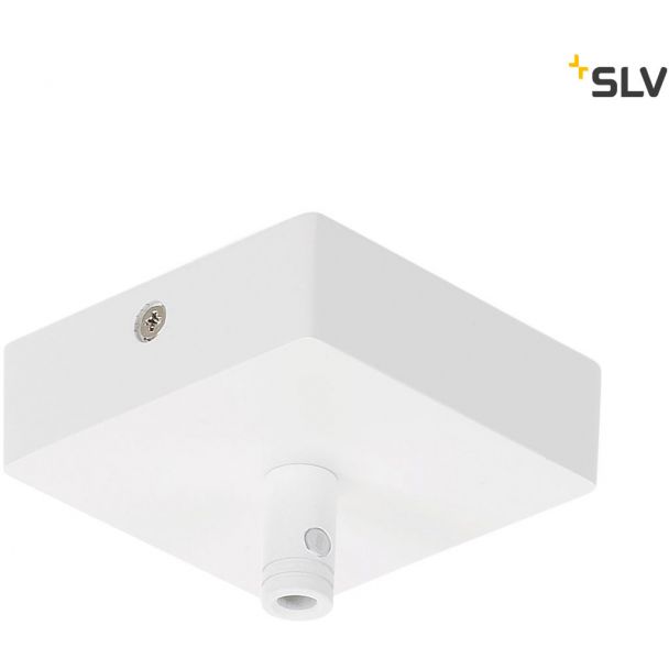 SLV 210061 Ceiling plate GLENOS, matt white, 8.5x8.5x2.7cm, with strain relief