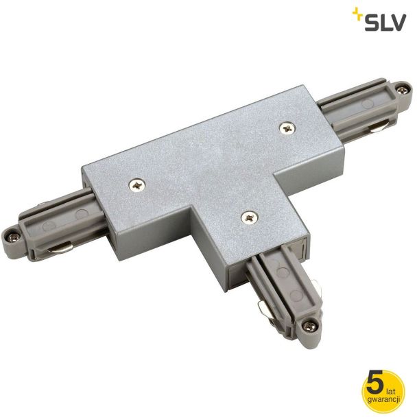 SLV 143082 T-łącznik 2 do szyny 1-fazowej HV srebrnoszary uziem. prawe łącznik 1-fazowy