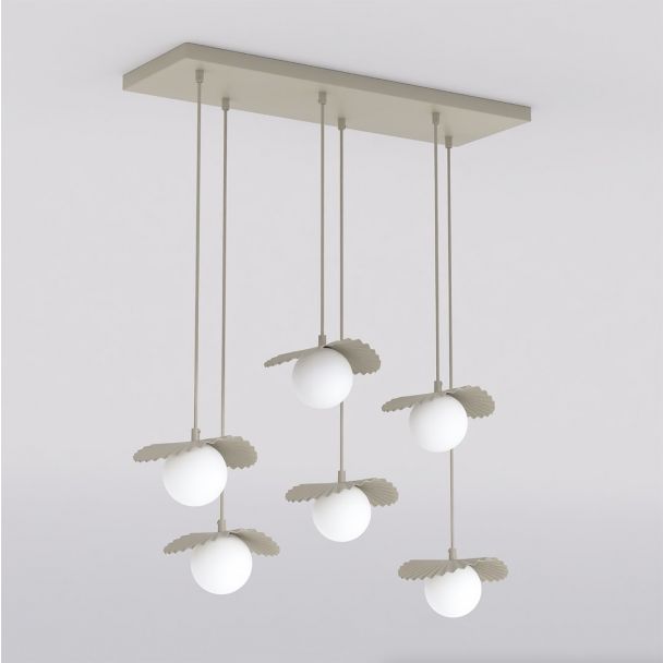 EMIBIG 1760/6 FLORA 6 MOKKA OPAL Lampa wisząca