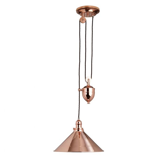 ELSTEAD Provence PV-P-CPR 1 Light Rise and Fall Pendant - Polished Copper