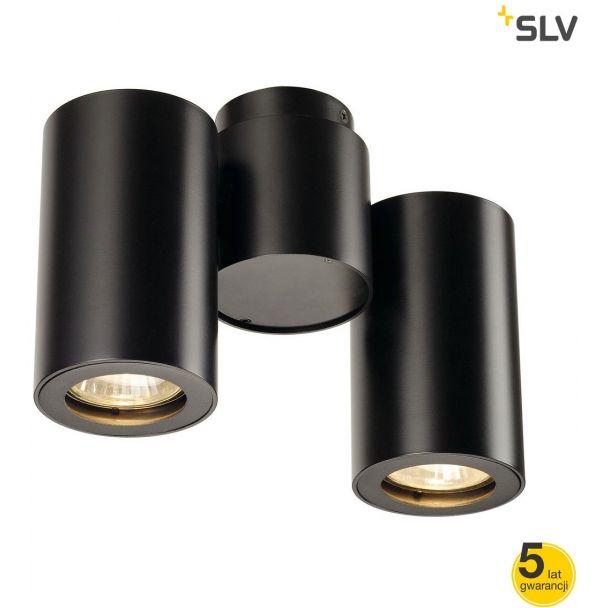 SLV 151830 ENOLA_B SPOT podwójna, lampa ścienna i sufitowa, czarna matowa, 2xGU10, maks. 2x50W