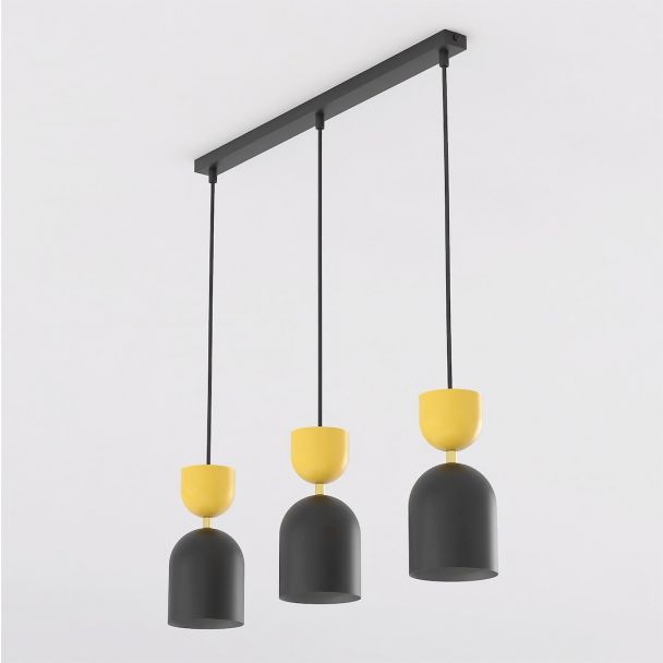 EMIBIG 1739/3 GAUDI 3 BLACK ORANGE Lampa wisząca