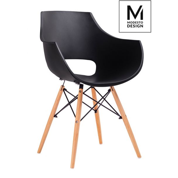 Modesto Design PW007.BLACK MODESTO fotel FORO czarny - podstawa bukowa