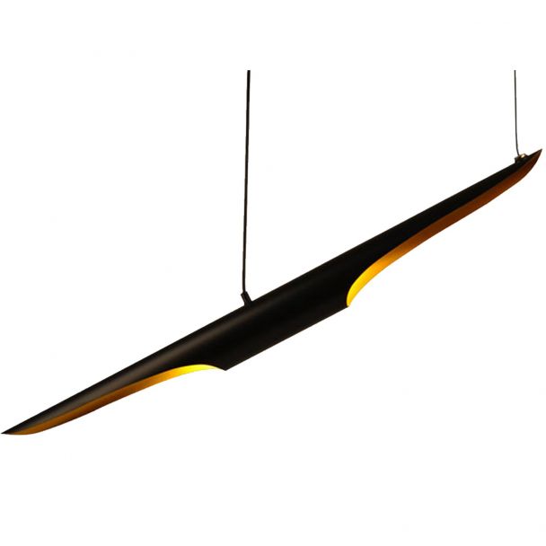 Step into Design ST-0502-1 Lampa wisząca BLACK TUBE czarno złota 100 cm