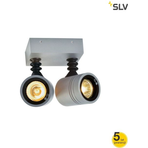 SLV 233094 NEW MYRA WALL SPOT lampa ścienna, srebrnoszara, 2xGU10, maks. 2x50W, IP55
