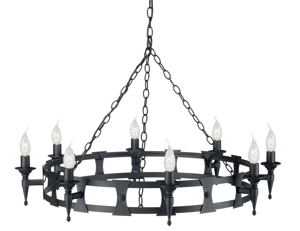 ELSTEAD SAXON SAX8 BLK 8Lt Chandelier