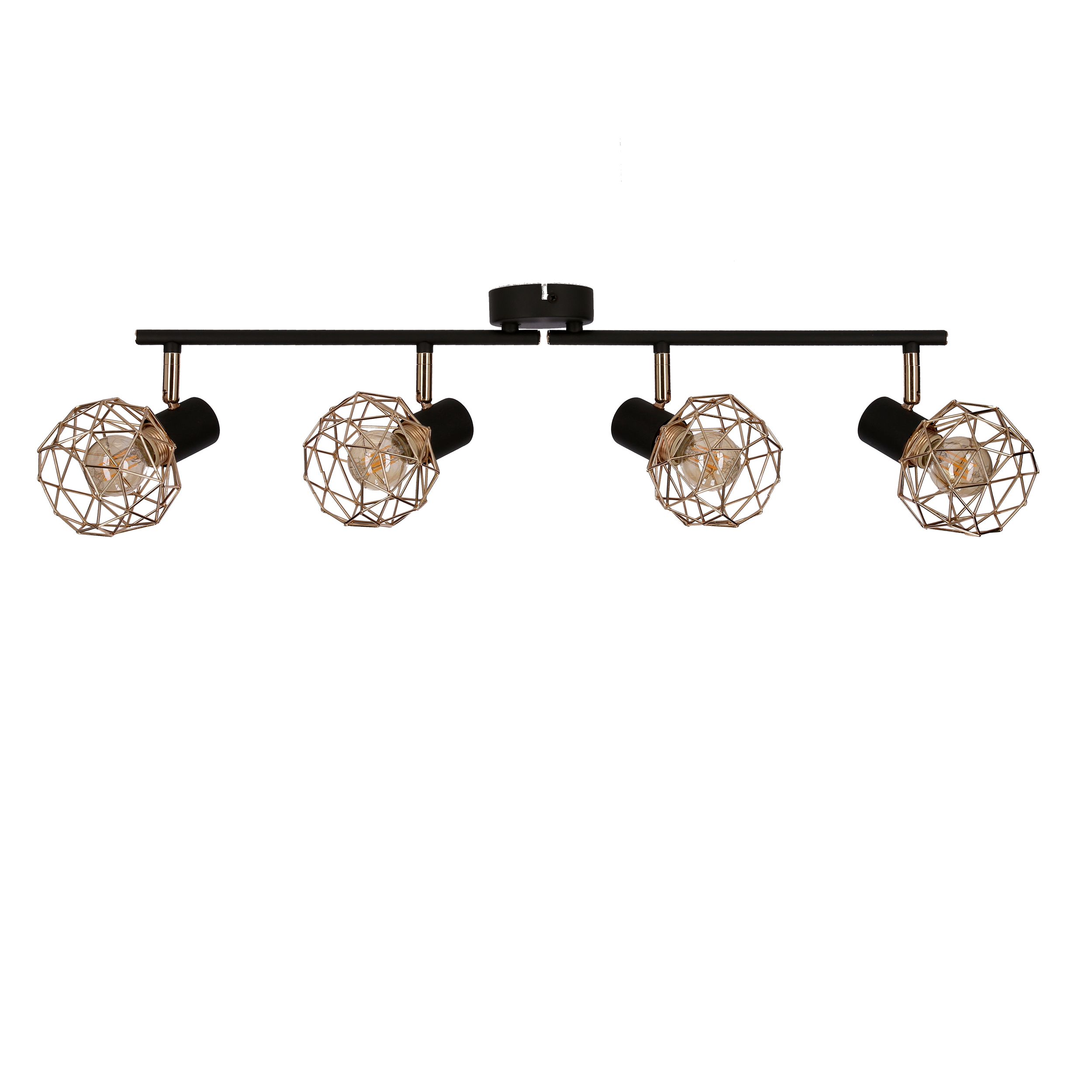 CANDELLUX 94-22226 ACROBAT LISTWA 4X40W E14 CZARNY KLOSZ MIEDZIANY