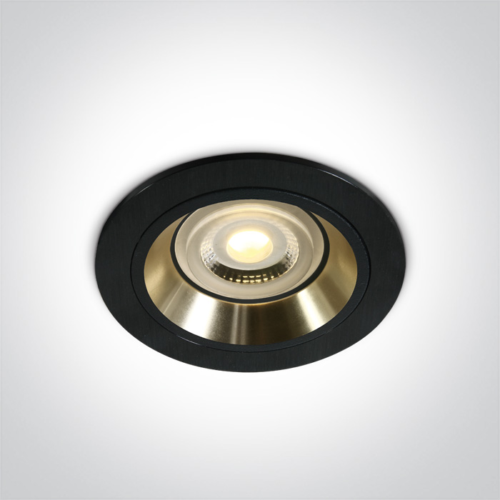 ONE LIGHT 10105ALG/B/GL Jalia wpust ze złotym odbłyśnikiem i oprawką GU10 MR16 50W dark light