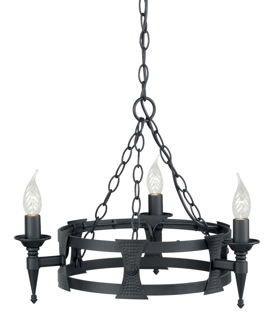 ELSTEAD SAXON SAX3 BLK 3Lt Chandelier