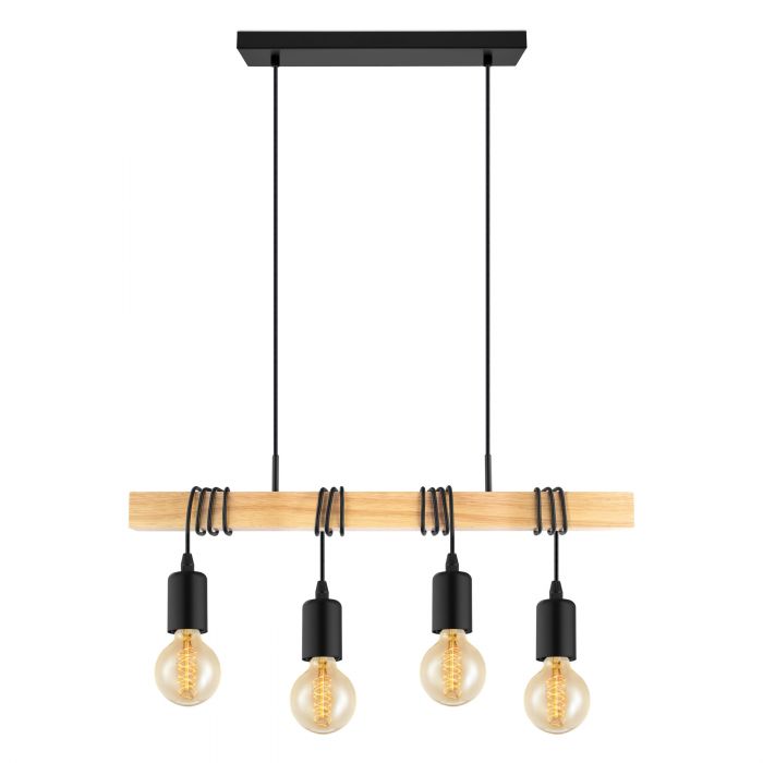 EGLO 32916 LAMPA TOWNSHEND OPRAWA WISZĄCA HL/4 SCHWARZ/EICHE-OPTIK TOWNSHEND