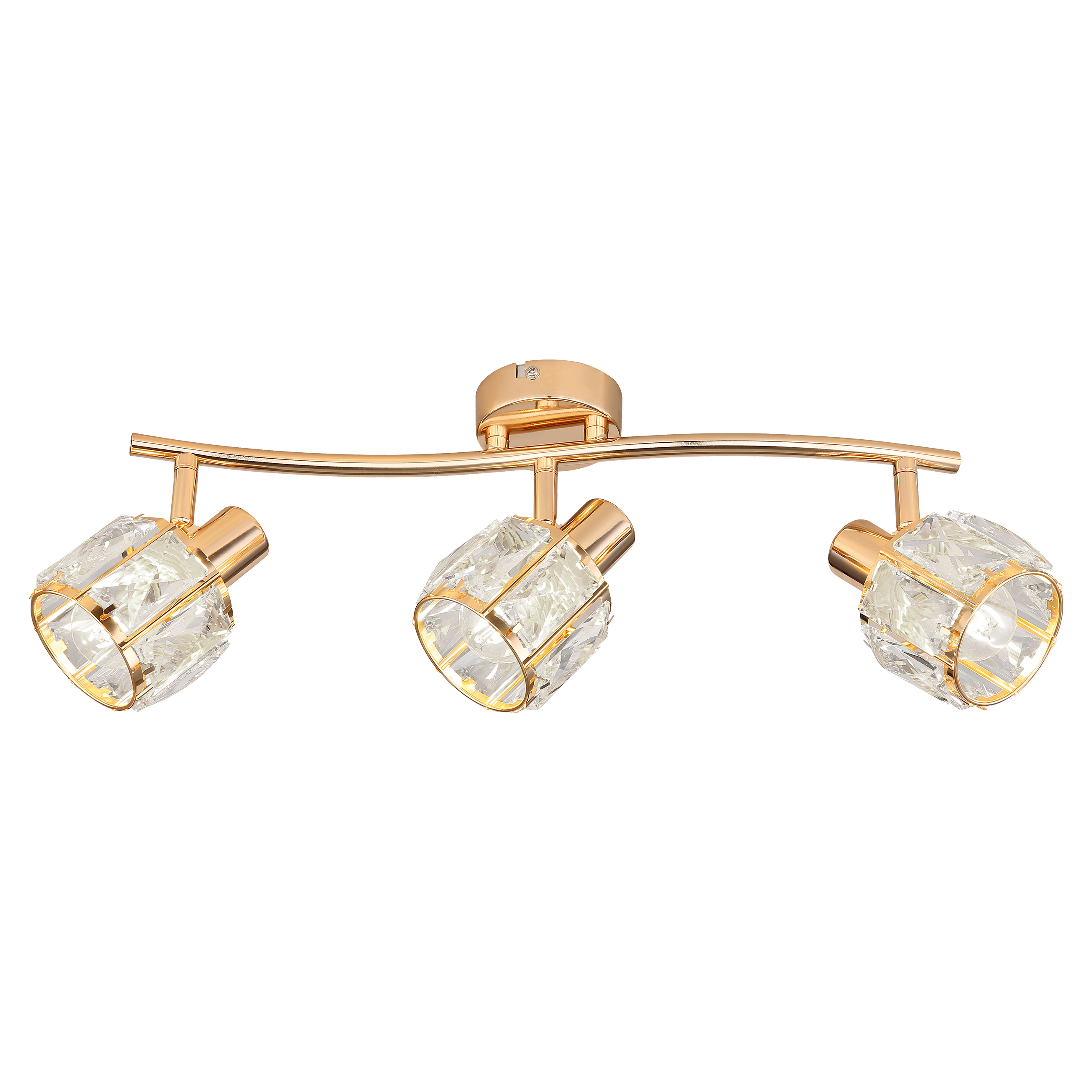 CANDELLUX 93-23490 Dubai lampa sufitowa listwa różowy złoty 3x40W E14 klosz złoty z kryszt transp