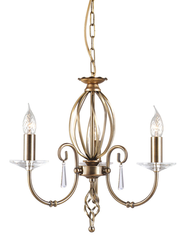 ELSTEAD AEGEAN AG3 AGED BRASS 3Lt Chandelier/Semi-Flush