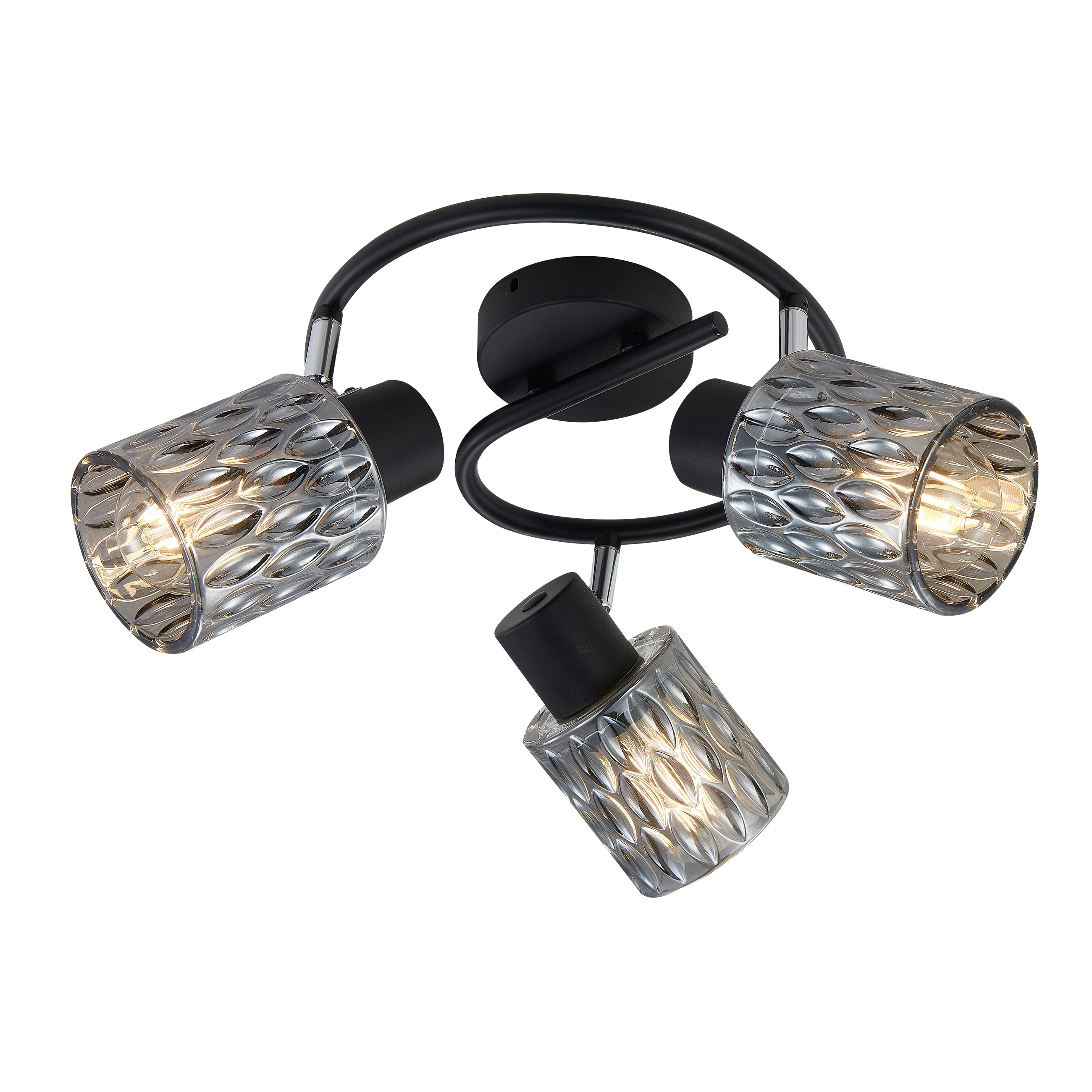 CANDELLUX 98-27405 BILL LAMPA SUFITOWA SPIRALA CZARNY 3X40W E27 KLOSZ DYMIONY