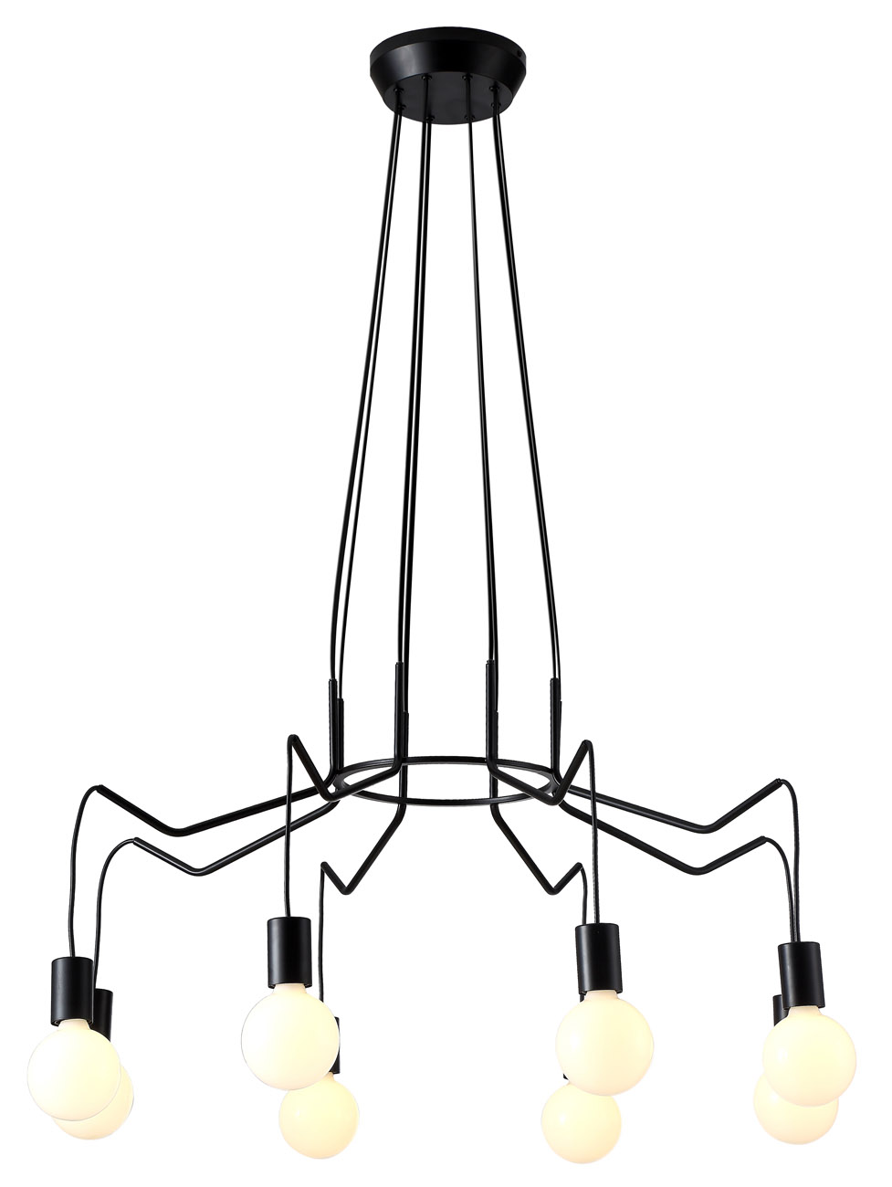 CANDELLUX 38-71057 BASSO LAMPA WISZĄCA 8X40W E27 CZARNY MATOWY