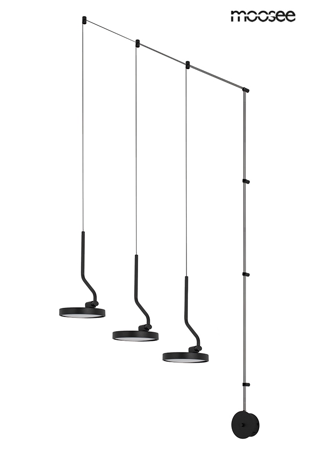 MOOSEE MSE010100385 lampa ścienna FLAT 3 czarna