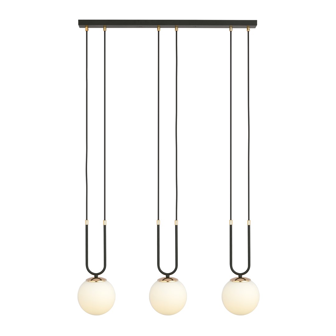 EMIBIG 1112/3 LAMPA WISZĄCA GLAM 3 BLACK/OPAL