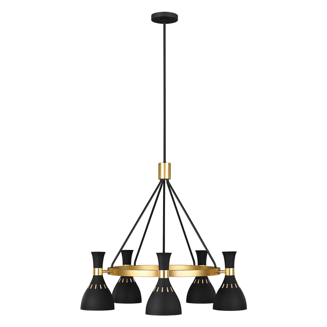 ELSTEAD Joan FE-JOAN5-MB 5 Light Chandelier - Midnight Black