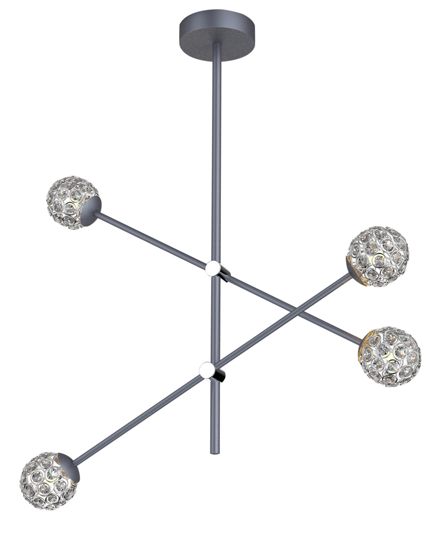 CANDELLUX A0032-340 PAKSOS LAMPA WISZĄCA 4XMAX 5W G9 LED SZARY APETI