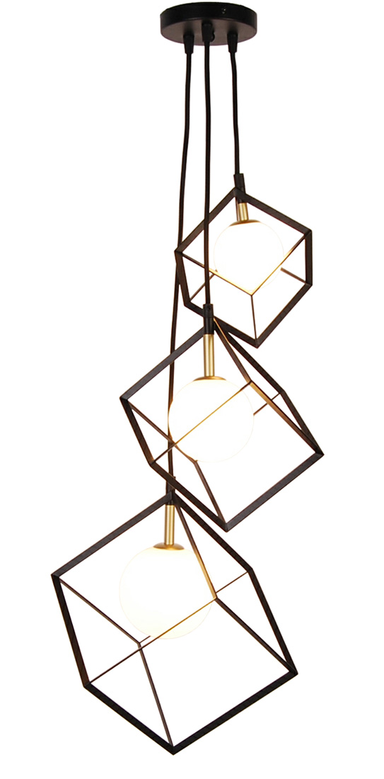 CANDELLUX 50103047 LAMPA WISZACA WEERT 3 CZARNY ZŁOTY 120x20x28