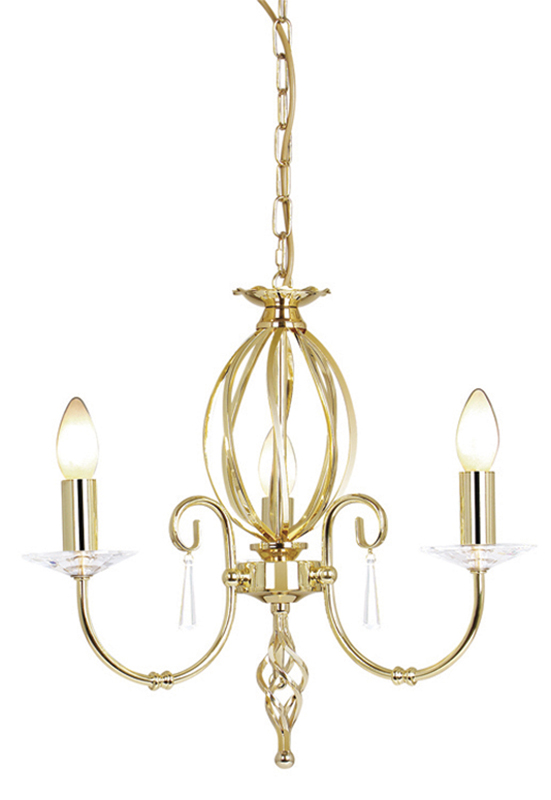 ELSTEAD AEGEAN AG3 POL BRASS 3Lt Chandelier/Semi-Flush
