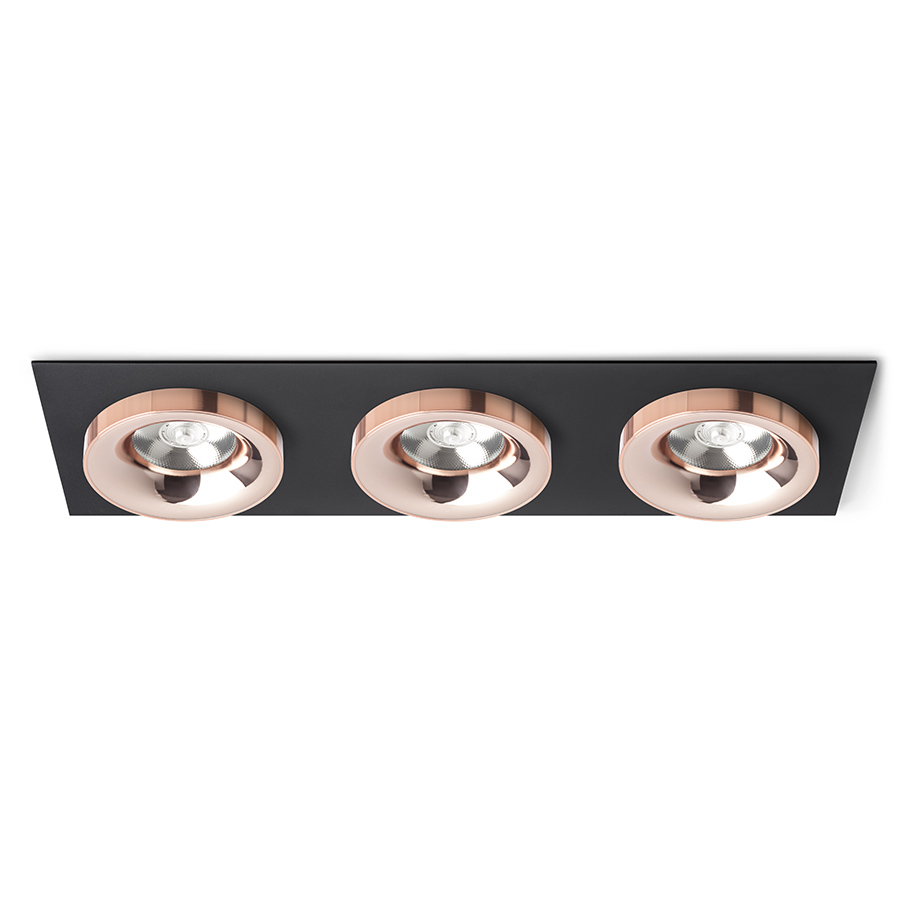 RENDL R13263 SHARM SQ III wpuszczana czarna miedź/miedź 230V LED 3x10W 24° 3000K