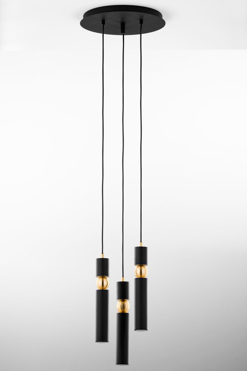 JUPITER ALAS lampa wisząca 3-punktowa czarny kulka ms 2013